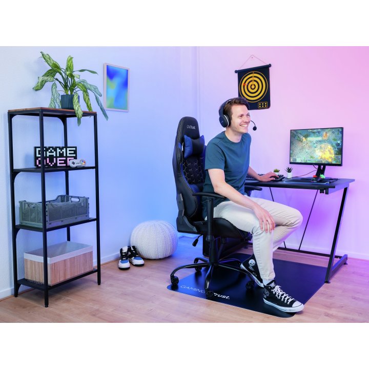 Silla Gamer Trust Gxt 708 Resto Gaming Giratoria 360 Elevador De Gas Clase 4 Respaldo Ajustable Entre 90º Y 180º Color Negro 