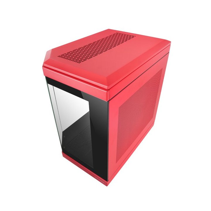 Caja Atx Semitorre Gaming Mars Gaming Mc3t Color Rojo Vista Panoramica 3 Paneles De Cristal Templado 3 Slots Pci Verticales U