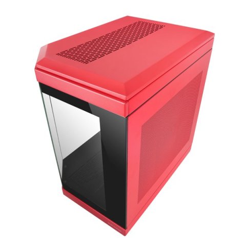 Caja Atx Semitorre Gaming Mars Gaming Mc3t Color Rojo Vista Panoramica 3 Paneles De Cristal Templado 3 Slots Pci Verticales U