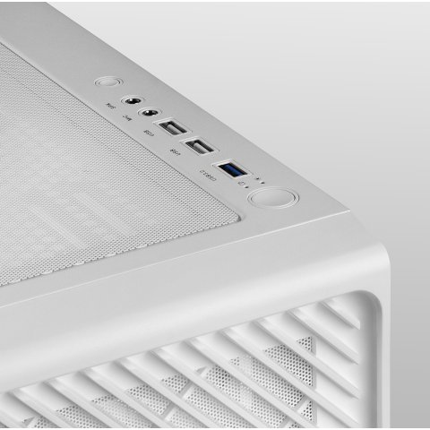 Caja Atx Semitorre Gaming Mars Gaming Mc-f White Frontal Metal Mesh 3 Ventiladores Argb 120mm +1 Trasero Lateral De Cristal T