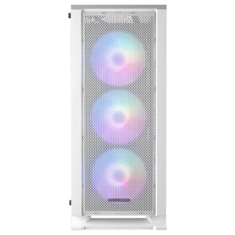 Caja Atx Semitorre Gaming Mars Gaming Mc-c White Frontal Metal-mesh Con 3 Ventiladores Frgb Ventana De Cristal Templado Sin F