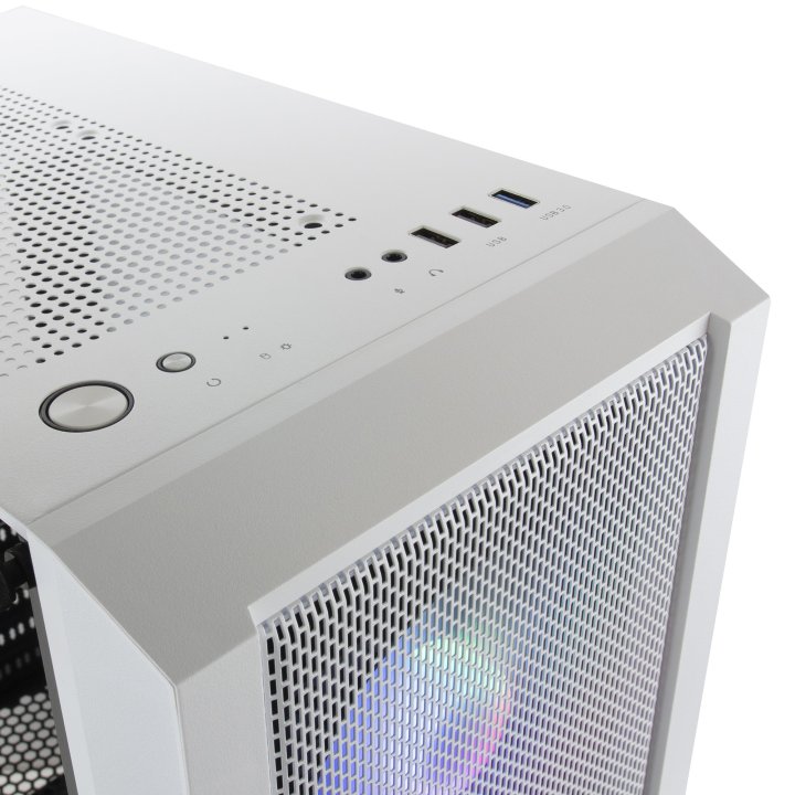 Caja Atx Semitorre Gaming Mars Gaming Mc-c White Frontal Metal-mesh Con 3 Ventiladores Frgb Ventana De Cristal Templado Sin F