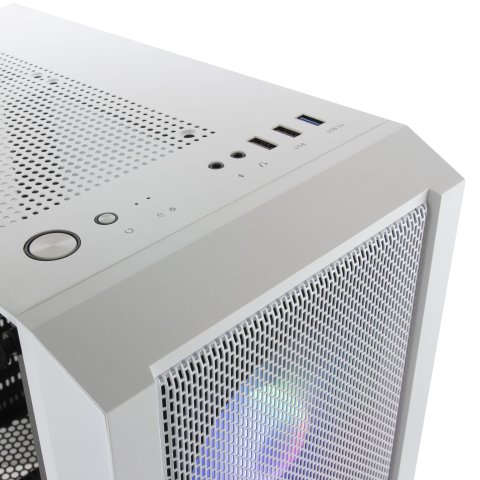 Caja Atx Semitorre Gaming Mars Gaming Mc-c White Frontal Metal-mesh Con 3 Ventiladores Frgb Ventana De Cristal Templado Sin F