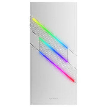 Caja Atx Semitorre Gaming Mars Gaming Mc-u3 White Xl Frontal Argb Con Ventilador Trasero Sincronizado Lateral Cristal Templad 2