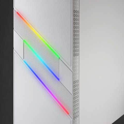 Caja Atx Semitorre Gaming Mars Gaming Mc-u3 White Xl Frontal Argb Con Ventilador Trasero Sincronizado Lateral Cristal Templad