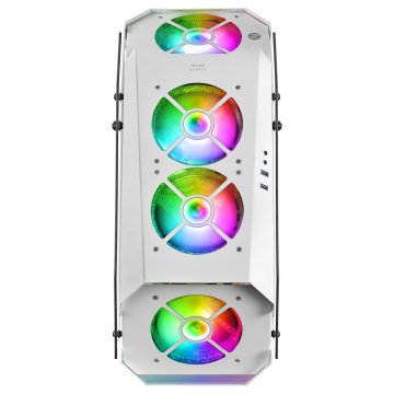 Caja Atx Semitorre Gaming Mars Gaming Mc51 White Diseño Extremo 5 Ventiladores 120mm Chroma Rgb Laterales De Cristal Templado 2