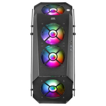 Caja Atx Semitorre Gaming Mars Gaming Mc51 Black Diseño Extremo 5 Ventiladores 120mm Chroma Rgb Laterales De Cristal Templado 2