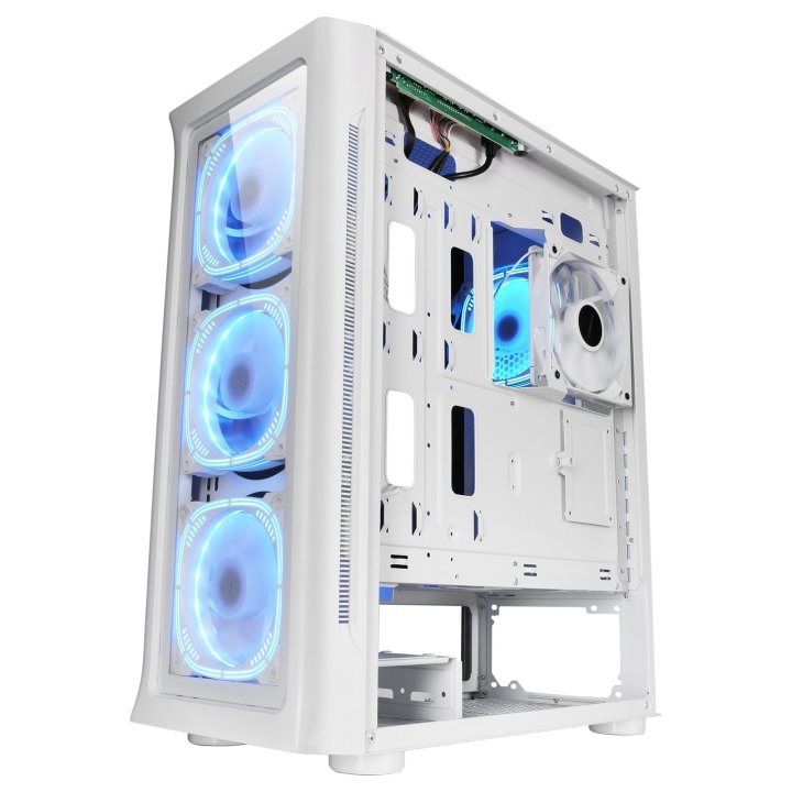 Caja E-atx Torre Gaming Mars Gaming Mc-neo White Premium 4 Ventiladores Argb Frontal Y Lateral De Cristal Templado Sin Fuente
