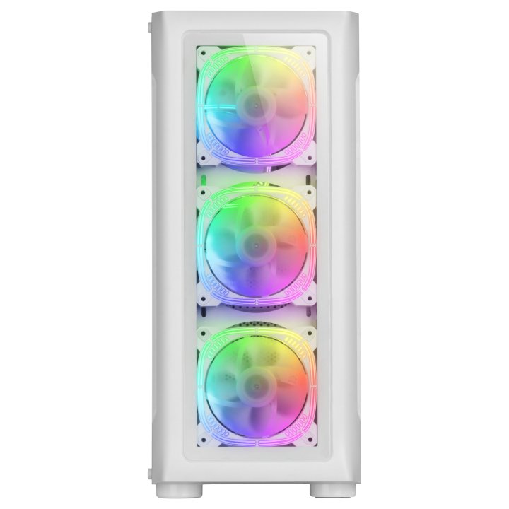 Caja E-atx Torre Gaming Mars Gaming Mc-neo White Premium 4 Ventiladores Argb Frontal Y Lateral De Cristal Templado Sin Fuente