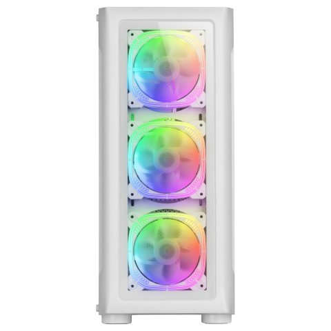 Caja E-atx Torre Gaming Mars Gaming Mc-neo White Premium 4 Ventiladores Argb Frontal Y Lateral De Cristal Templado Sin Fuente