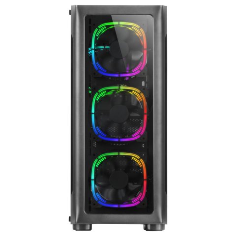 Caja E-atx Torre Gaming Mars Gaming Mc-neo Black Premium 4 Ventiladores Argb Frontal Y Lateral De Cristal Templado Sin Fuente