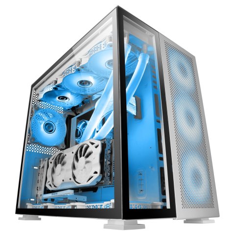 Caja E-atx Torre Gaming Mars Gaming Mc-nova Custom Xxl Lateral Y Parte De Frontal En Cristal Templado Sin Fuente De Alimentac