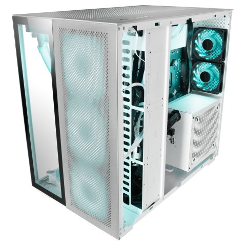Caja E-atx Torre Gaming Mars Gaming Mc-nova Custom Xxl Lateral Y Parte De Frontal En Cristal Templado Sin Fuente De Alimentac
