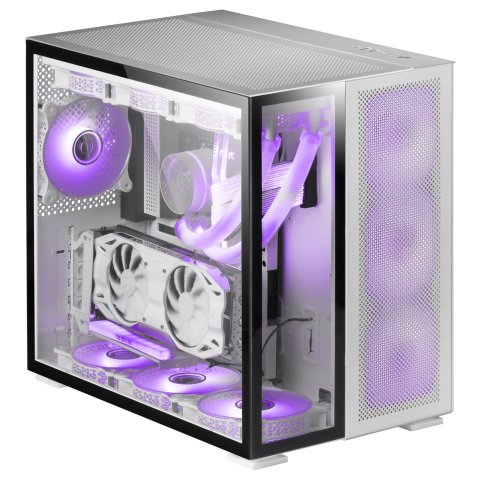 Caja E-atx Torre Gaming Mars Gaming Mc-nova Custom Xxl Lateral Y Parte De Frontal En Cristal Templado Sin Fuente De Alimentac