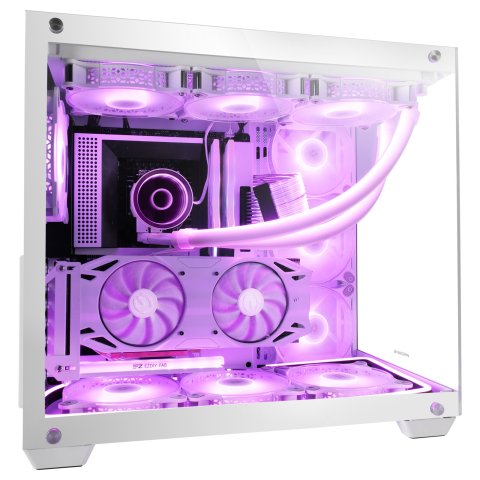 Caja E-atx Torre Gaming Mars Gaming Mcv4 White Xxl Premium Custom Doble Ventana De Cristal Templado Continuo Sin Fuente De Al
