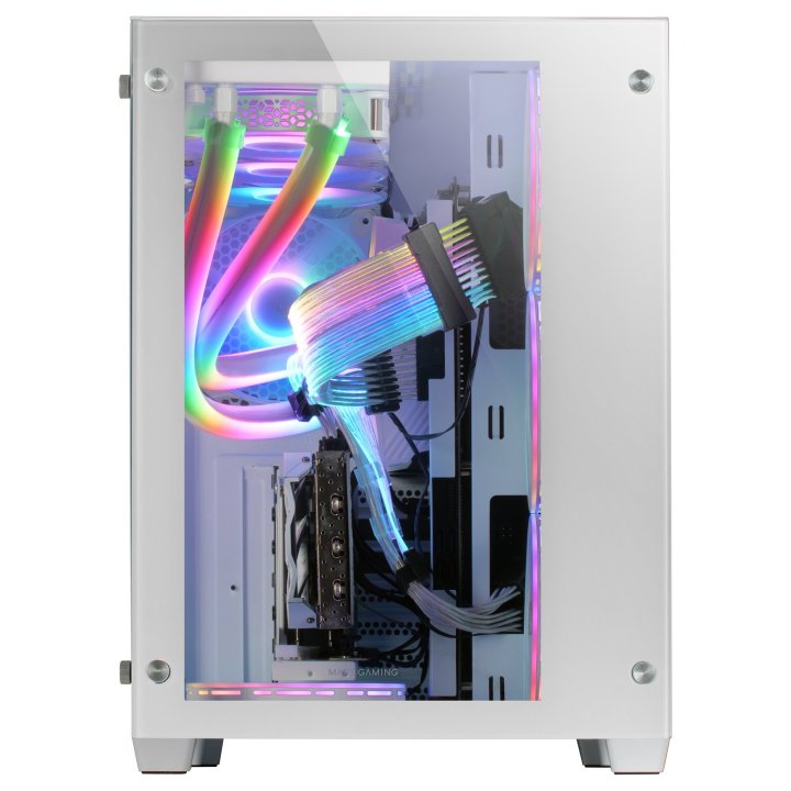 Caja E-atx Torre Gaming Mars Gaming Mcv3 White Xxl Premium Custom Doble Ventana De Cristal Templado Sin Fuente De Alimentacio