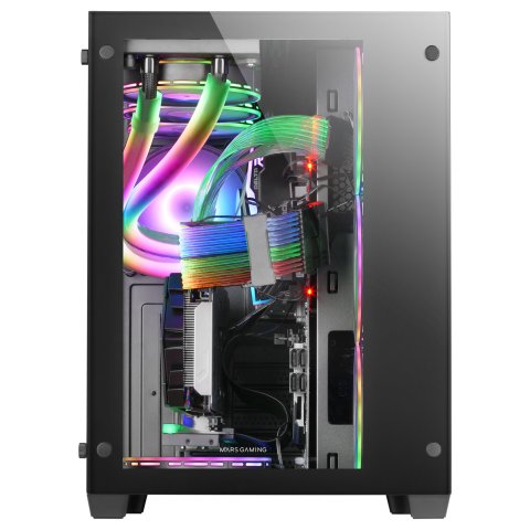 Caja E-atx Torre Gaming Mars Gaming Mcv3 Black Xxl Premium Custom Doble Ventana De Cristal Templado Sin Fuente De Alimentacio