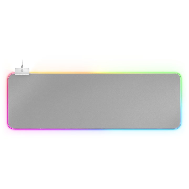 Alfombrilla Mars Gaming Mmprgb2s Silver Iluminacion Rgb En Contorno Tamaño Xxl 800x300mm 4mm Integra Hub 2xusb 2.0