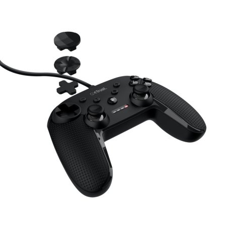 Gamepad Trust Gxt 541 Muta 24789 Color Negro Cable 3m Panel Digital Intercambiable Gatillo Sensible A La Presion Para Pc