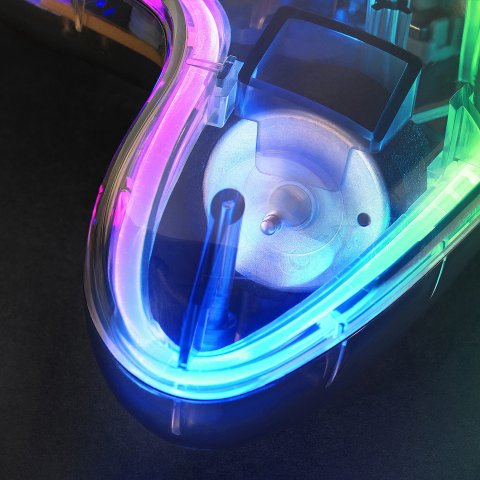 Gamepad Mars Gaming Conexion Usb-a   Usb-c Multiplataforma 20 Botones Rgb Neon Vibración Haptica Dual