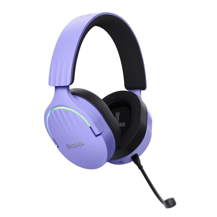 Headset Bluetooth Trust Gaming Fayzo Gxt 491 Lila 25305 Bt Y Usb 2.4ghz Microfono Desmontable Y Flexible Carga Usb-c Controle