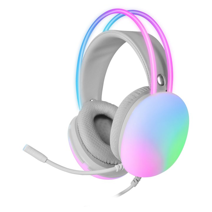 Headset Mars Gaming Mh-glow Pink Jack 3.5mm Y Alimentacion Por Usb Iluminacion 360º Chroma En Diadema Y Auriculares Sonido Ul
