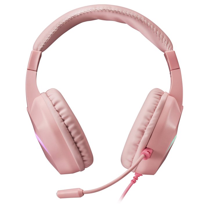 Headset Mars Gaming Mh122 Pink Ultra Ligeros 184g Drivers De Neodimo 50mm Microfono Flexible Jack 3.5mm Simple Y Doble Ilumin