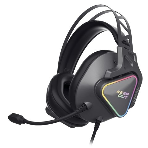Headset Gaming Keepout Hx801 7.1 Con Altavoces De 53mm Usb 2.0 Iluminacion Rgb Microfono Plegable Compatible Pc ps4 ....