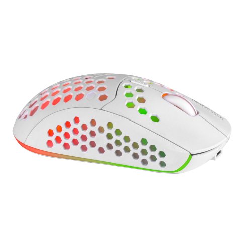 Mouse Mars Gaming Wireless Rgb Mmw3 White Usb 2.4g Bateria Recargable 3200dpi Ultraligero Hive Iluminacion Rgb Flow
