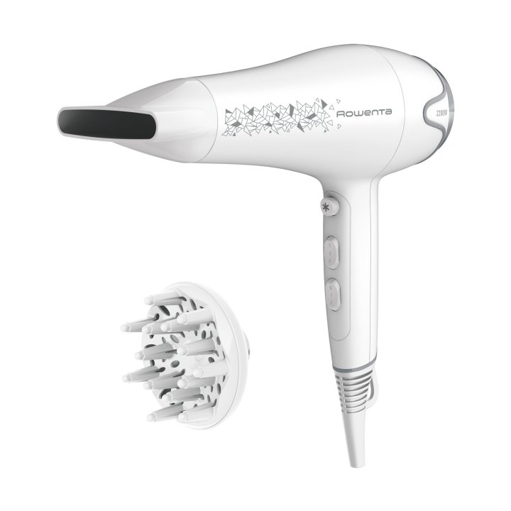Secador De Pelo Rowenta Cv5709f0 Motion Dry 2200w Color Blanco 6 Ajustes Y Difusor