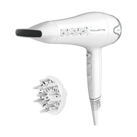 Secador De Pelo Rowenta Cv5709f0 Motion Dry 2200w Color Blanco 6 Ajustes Y Difusor