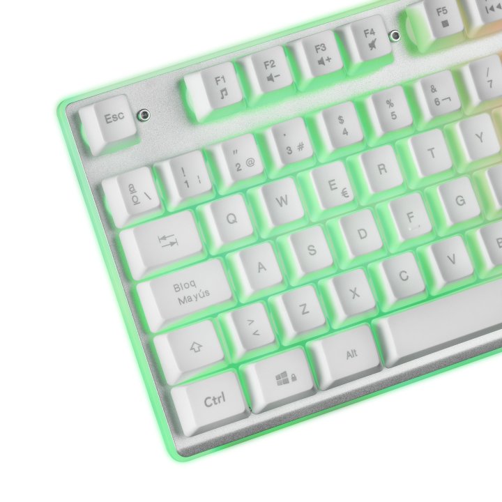 Pack Teclado Mouse Y Alfombrilla Mars Gaming Mcpx Frances White Telcado Hibrido H-mech Mouse Ultra Ligero 10k Y Alfombrilla X