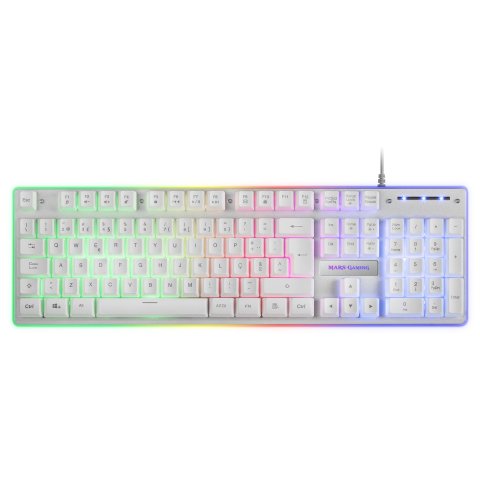 Pack Teclado Mouse Y Alfombrilla Mars Gaming Mcpx Portugues White Telcado Hibrido Hmech Mouse Ultra Ligero 10k Y Alfombrilla 