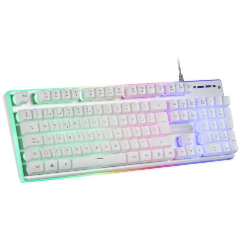 Pack Teclado Mouse Y Alfombrilla Mars Gaming Mcpx Portugues White Telcado Hibrido Hmech Mouse Ultra Ligero 10k Y Alfombrilla 