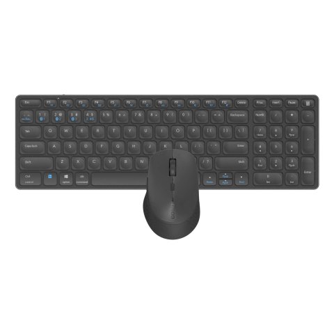 Pack Teclado Y Mouse Rapoo Wireless Y Bluetooth 9700m 2,4ghz Bt 4.0 Bt 5.0 Ultradelgado 1600 Dpi Bateria Gris Oscuro Multi Mo