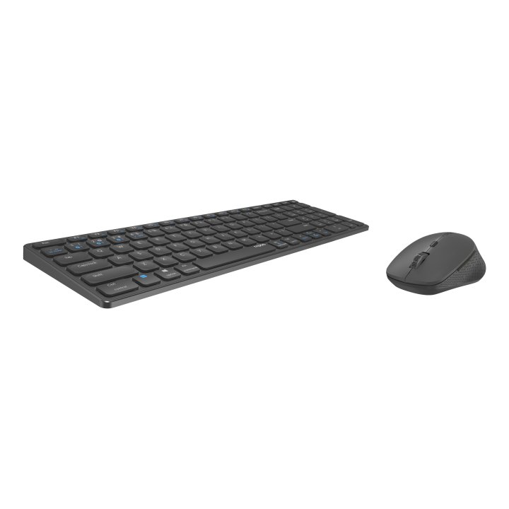 Pack Teclado Y Mouse Rapoo Wireless Y Bluetooth 9700m 2,4ghz Bt 4.0 Bt 5.0 Ultradelgado 1600 Dpi Bateria Gris Oscuro Multi Mo