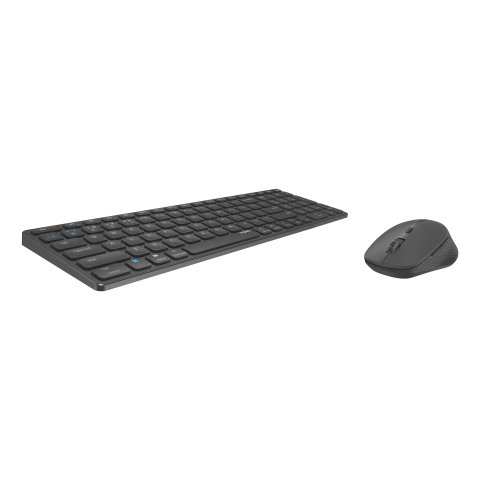 Pack Teclado Y Mouse Rapoo Wireless Y Bluetooth 9700m 2,4ghz Bt 4.0 Bt 5.0 Ultradelgado 1600 Dpi Bateria Gris Oscuro Multi Mo