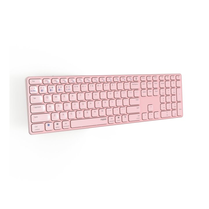 Teclado Rapoo Wireless Y Bluetooth E9800m 2.4ghz Bt 3.0 5.0 Diseño Ultrafino Bateria Rosabase Aluminio Multi Mode