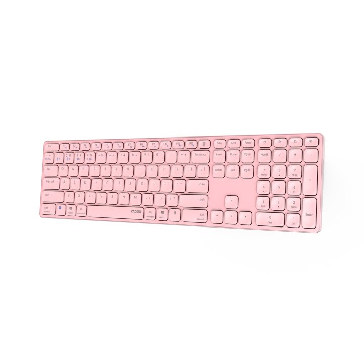Teclado Rapoo Wireless Y Bluetooth E9800m 2.4ghz Bt 3.0 5.0 Diseño Ultrafino Bateria Rosabase Aluminio Multi Mode