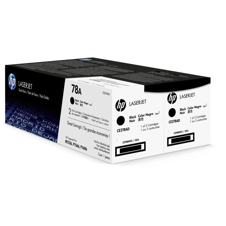 Toner Hp P1566 1606 Negro Pack Dual(ce278ad)