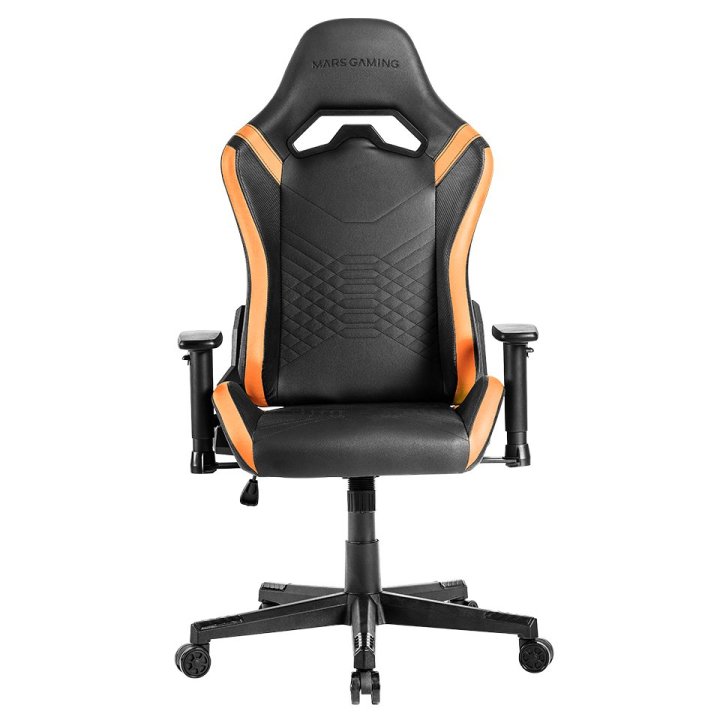 Silla Gamer Mars Gaming Mgcprobo Negra Con Detalle Naranjas Brazos Regulables En Altura Reclinable 135º Cojines Ergonomicos S