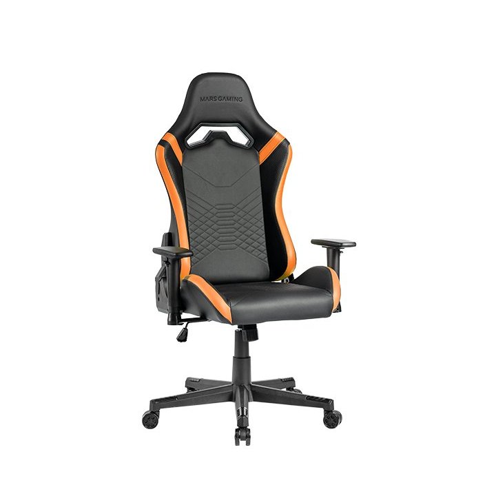Silla Gamer Mars Gaming Mgcprobo Negra Con Detalle Naranjas Brazos Regulables En Altura Reclinable 135º Cojines Ergonomicos S