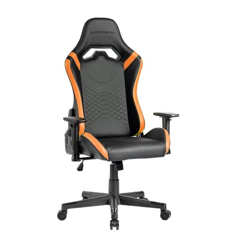 Silla Gamer Mars Gaming Mgcprobo Negra Con Detalle Naranjas Brazos Regulables En Altura Reclinable 135º Cojines Ergonomicos S