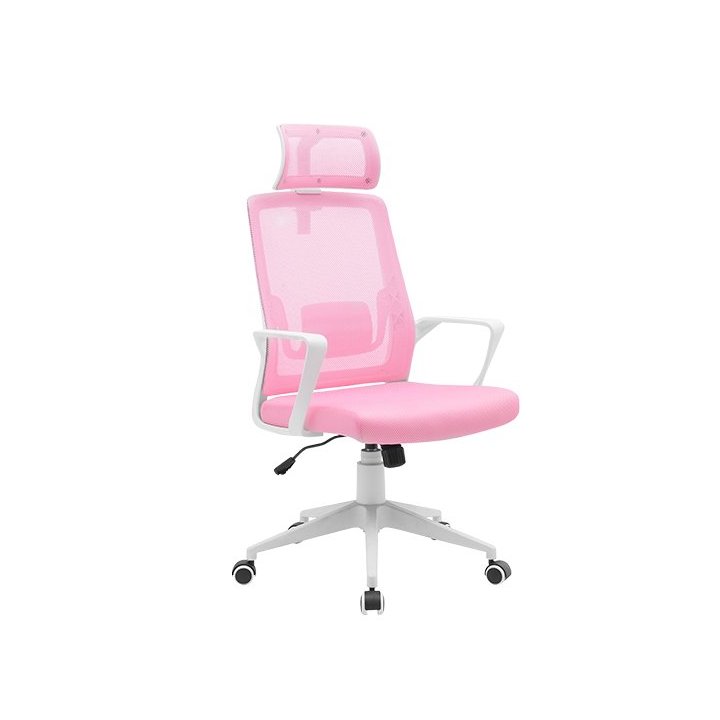 Silla Ergonomica Mars Gaming Mgcergolitewpk Rosa Con Detalles En Blanco Respaldo En Malla Transpirable Ajuste Lumbar-cervical