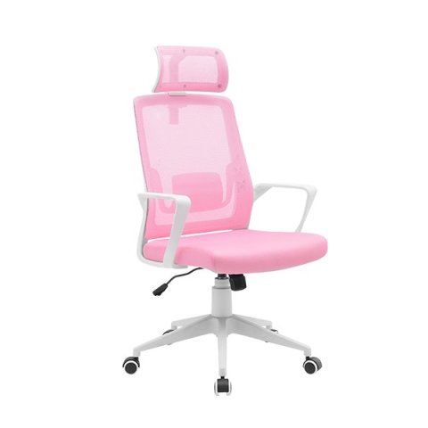 Silla Ergonomica Mars Gaming Mgcergolitewpk Rosa Con Detalles En Blanco Respaldo En Malla Transpirable Ajuste Lumbar-cervical