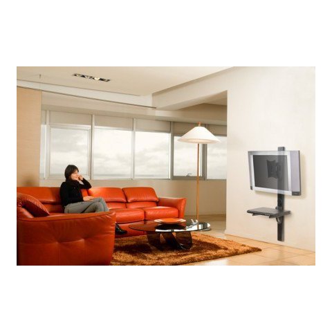Soporte De Pared Orientable Omb Lunar-genio Para Pantalla 10"-50" Verti.+-20âº Giro 90âº Vesa 200x200 Soporte Inf. Regulable 