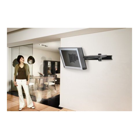 Soporte De Pared Orientable Omb Lunar-genio Para Pantalla 10"-50" Verti.+-20âº Giro 90âº Vesa 200x200 Soporte Inf. Regulable 
