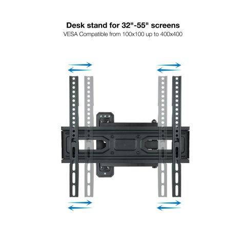 Soporte De Pared Orientable Tooq Lp7843tn-b Para Pantalla 32"- 55" Doble Brazo Con Giro E Inclinacion Max 35kg Vesa 100x100 H