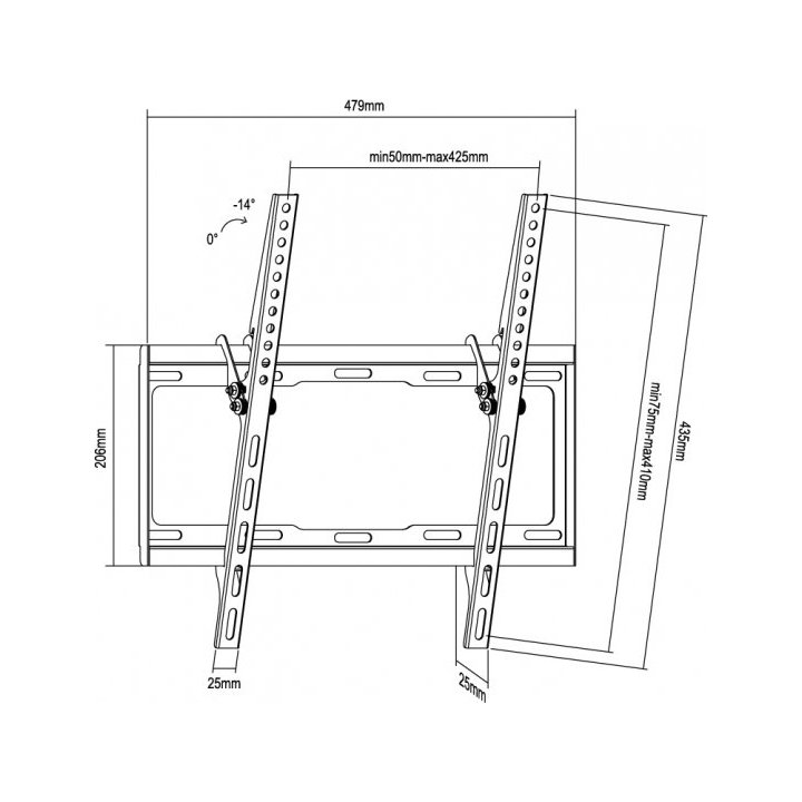 Soporte De Pared Orientable Equip Para Pantalla De 32"- 55" Inclinable 0âº-14âº Max 35 Kgs Vesa Max. 400x400