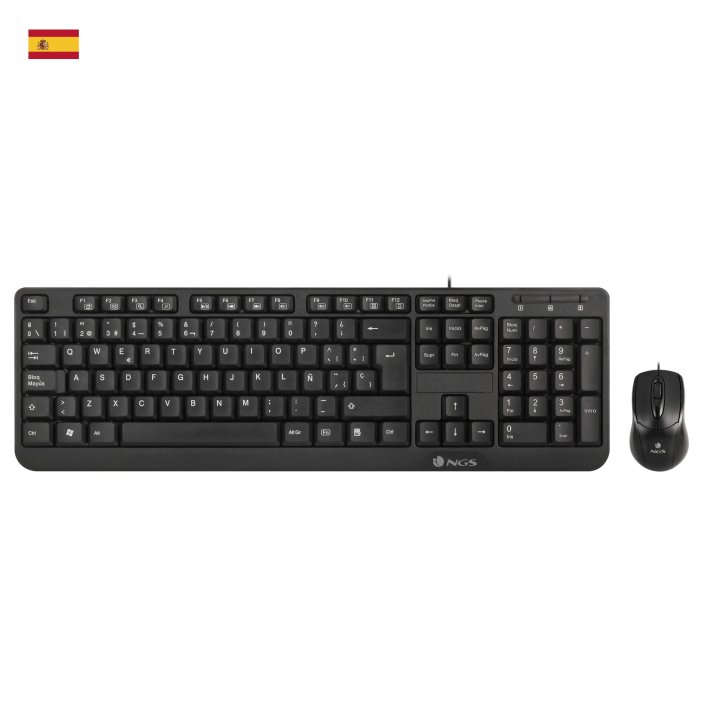 Teclado Ngs Combo Cocoa Kit Teclado Y Mouse Multimedia Con Cable Usb